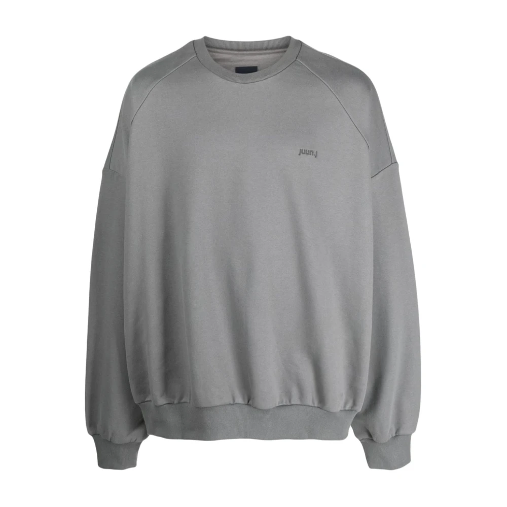 Juun.J Grijze Logo Sweatshirt Katoen Ronde Hals Gray Heren