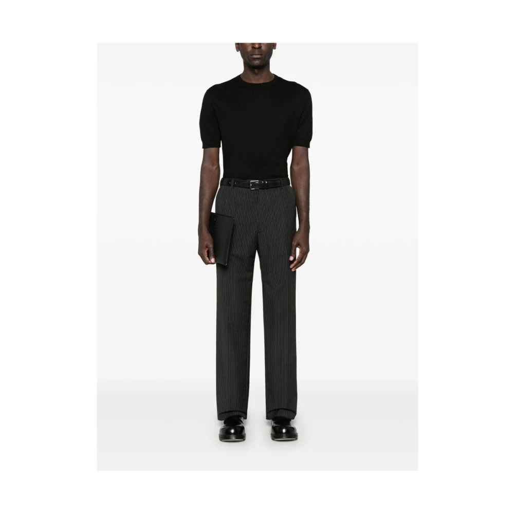 Ermenegildo Zegna Zwart Crew Neck T-shirt Black Heren