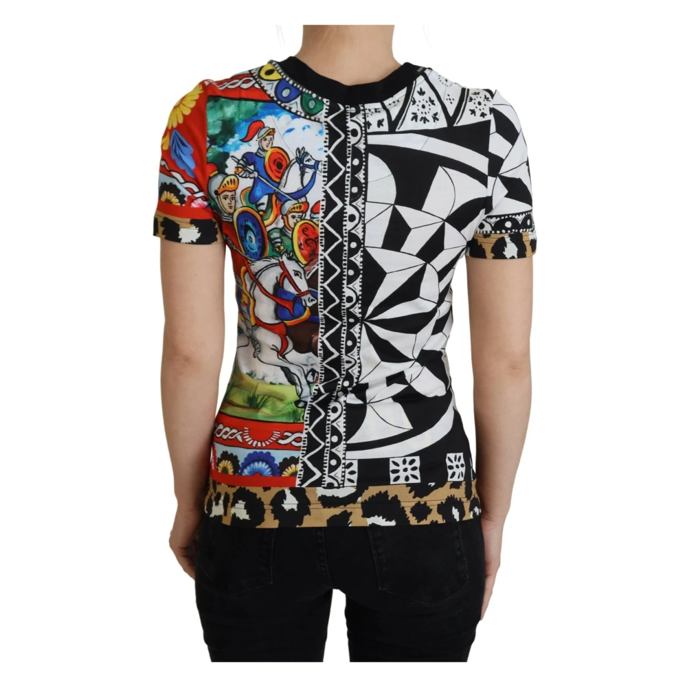 Dolce & Gabbana Prachtige Multicolor Bedrukte Katoenen Top Multicolor Dames