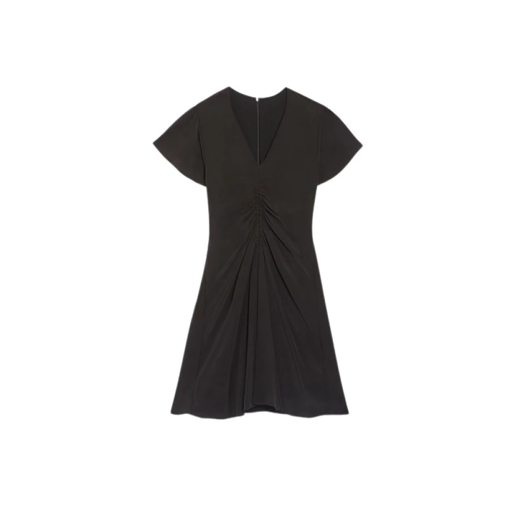 Vanessa Bruno Elegante Zwarte Zijden Jurk Lente Zomer 2023 Black Dames