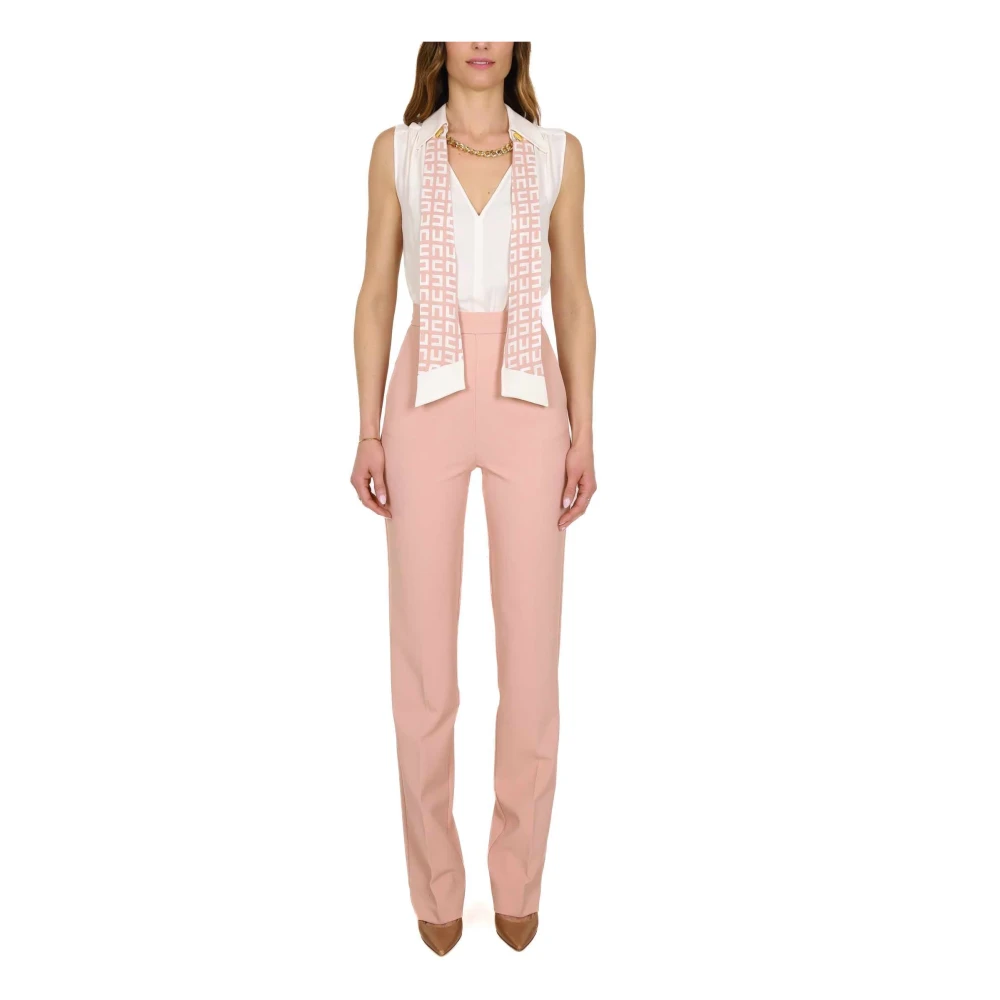 Elisabetta Franchi Roze Mouwloze Elegante Jumpsuit Pink Dames