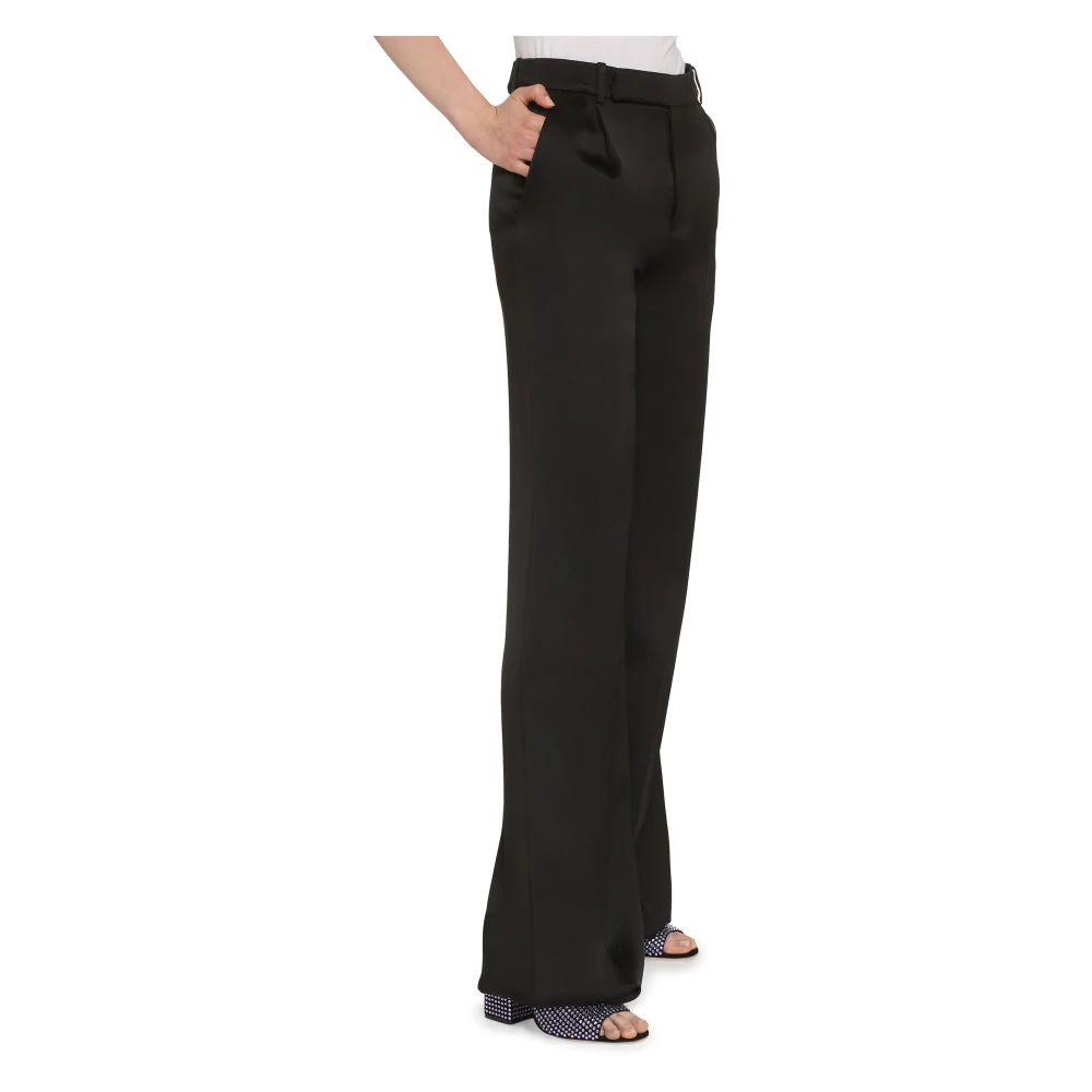 Saint Laurent Elegante Zijden Broek Black Dames