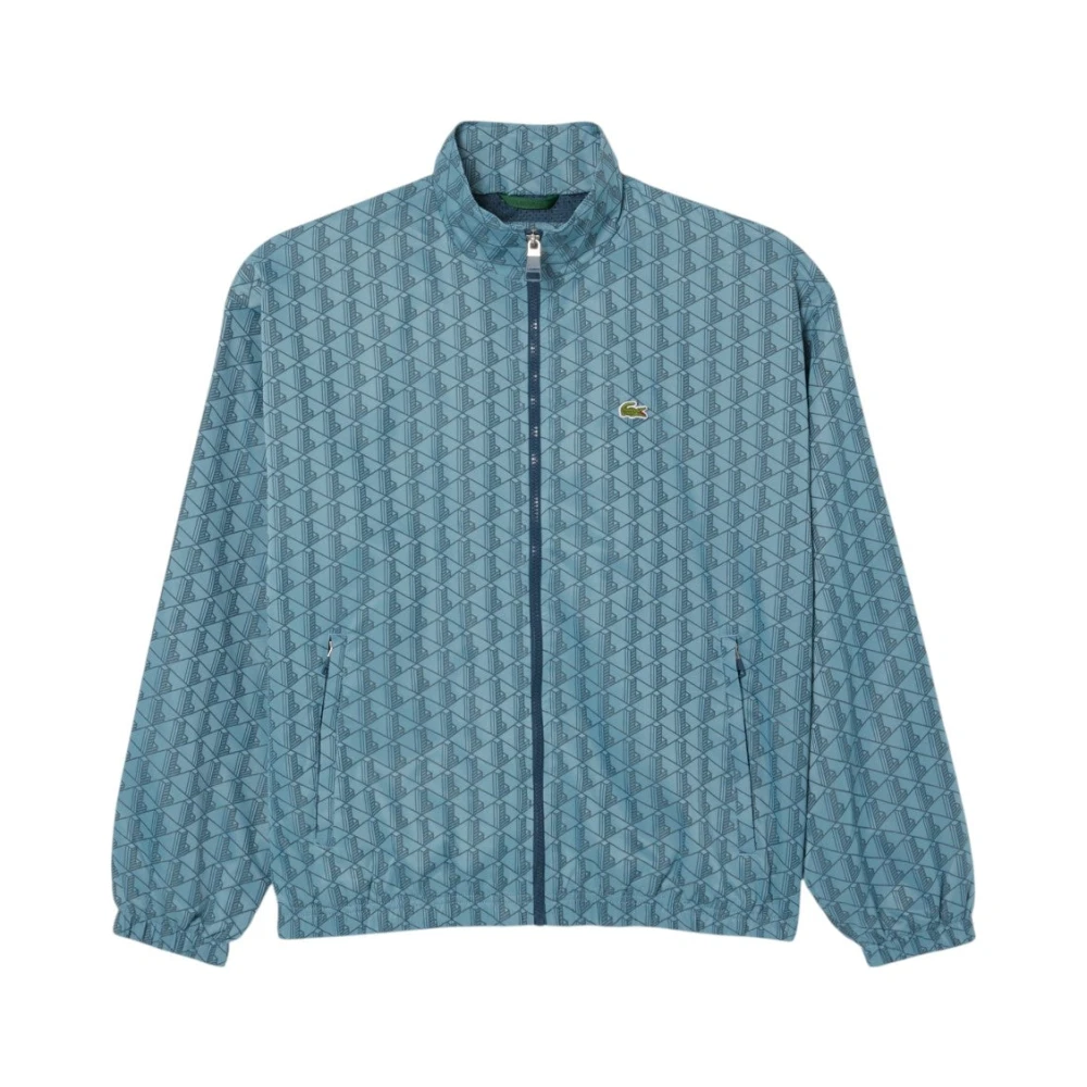 Lacoste Blauwe Monogram Trainingsjack Elegante Stijl Blue Heren