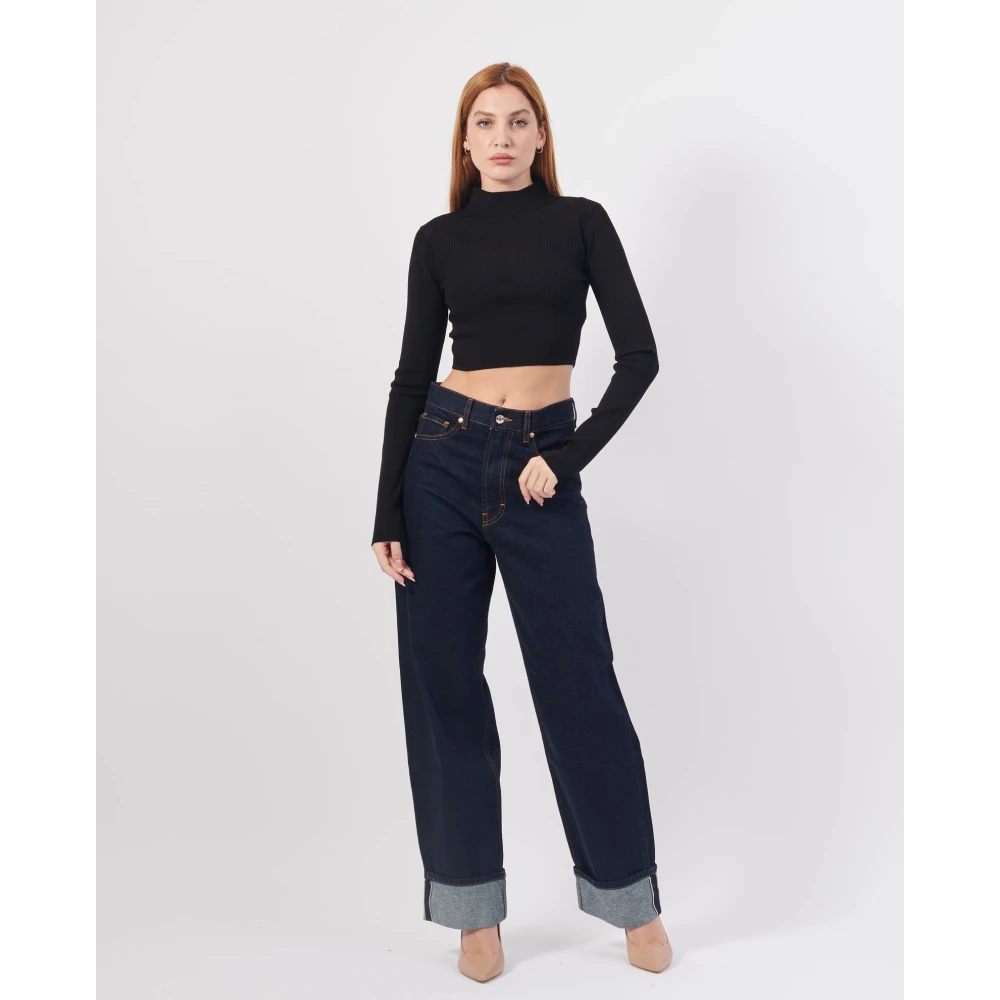 Hugo Boss Blauwe Baggy Jeans met Zakken Blue Dames