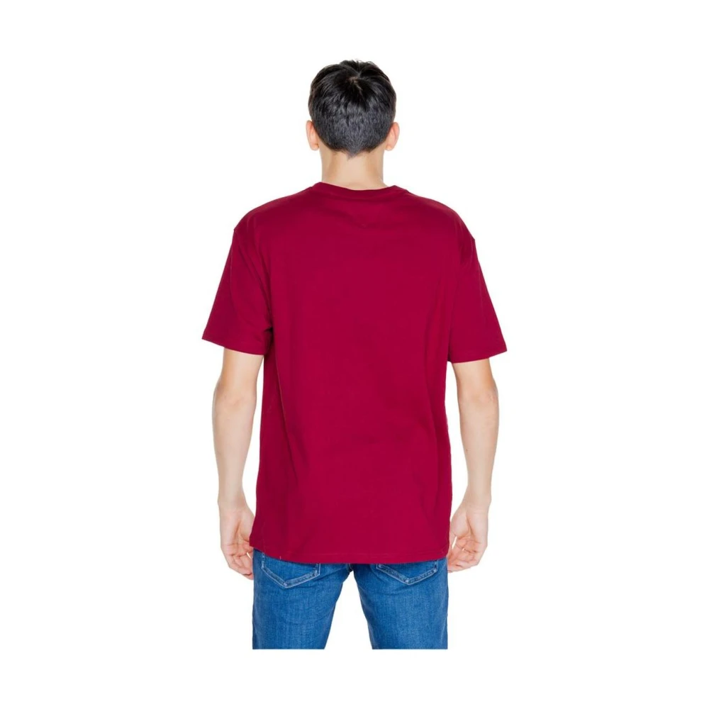 Tommy Jeans Bordeaux Katoenen T-Shirt Red Heren