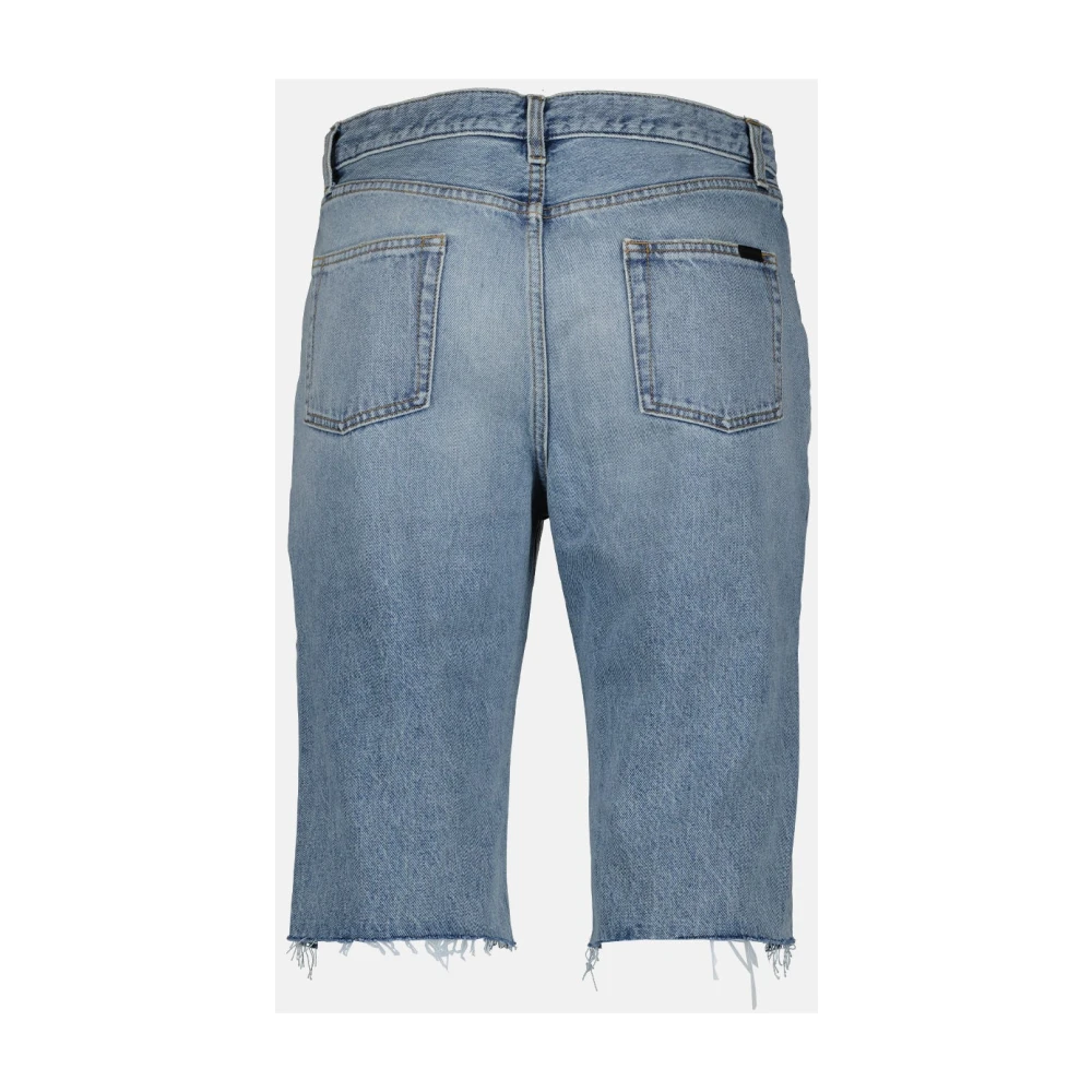 Saint Laurent Denim Bermuda Shorts Blue Heren