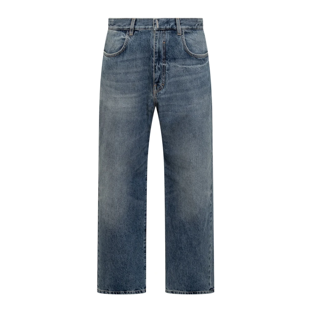 Givenchy Straight Fit Jeans met 4G Logo Blue Heren