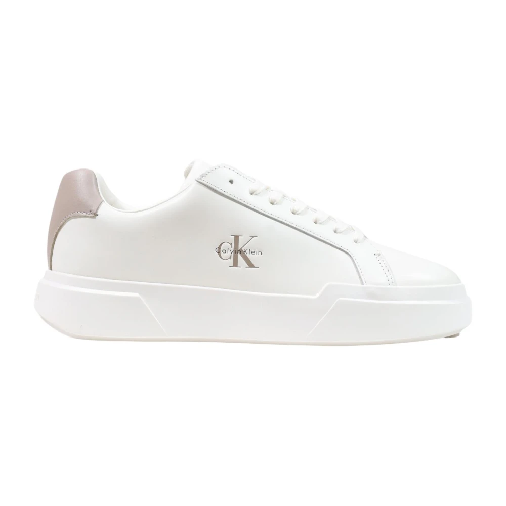 Calvin Klein Jeans Men's Beige Sneakers, 9 Uk, Chunky Cupsole Trainers
