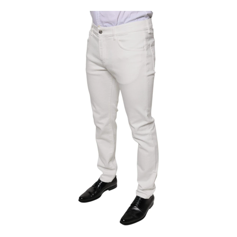 Dolce & Gabbana Witte Skinny Slim Denim Jeans White Heren