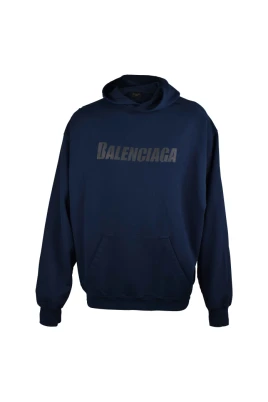 Hoodie med förstört logotryck