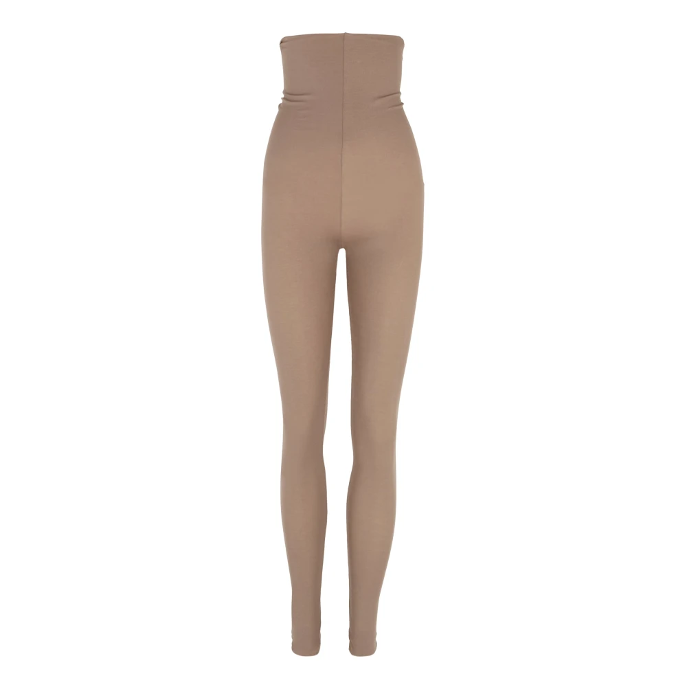 Cortana Högmidjade stretch leggings i kakao Brown, Dam