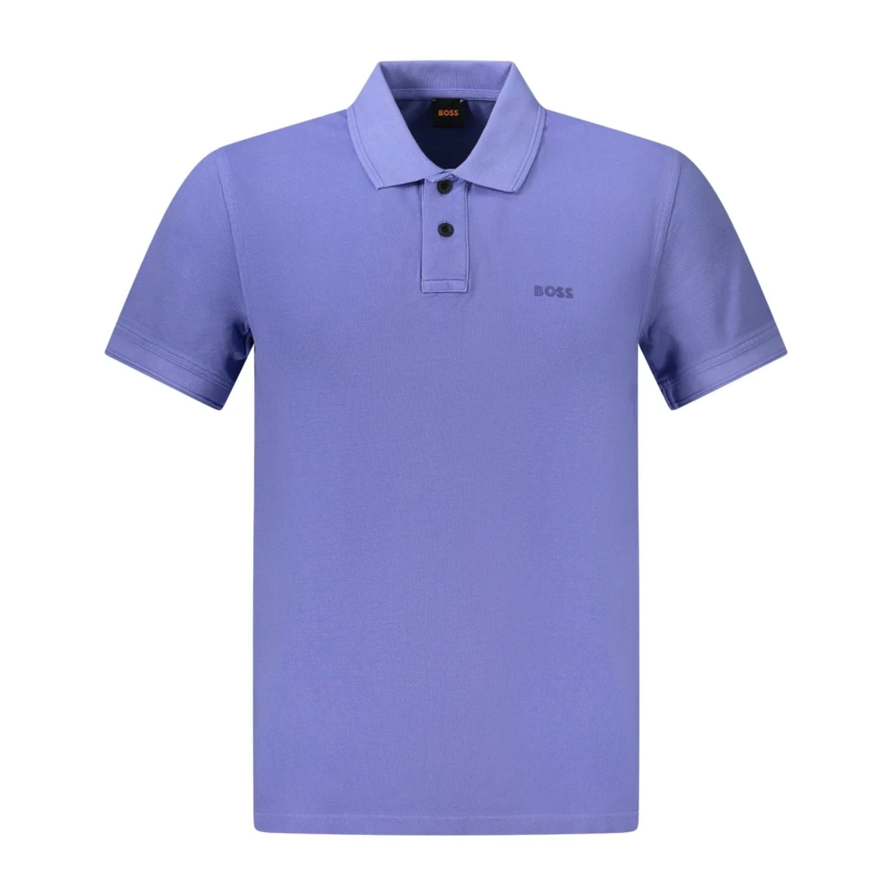 Hugo Boss Blauw Polo met Korte Mouwen en Logo Blue Heren