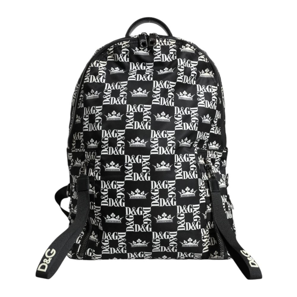 Dolce & Gabbana Nylon rugzak met leren accenten Black Heren
