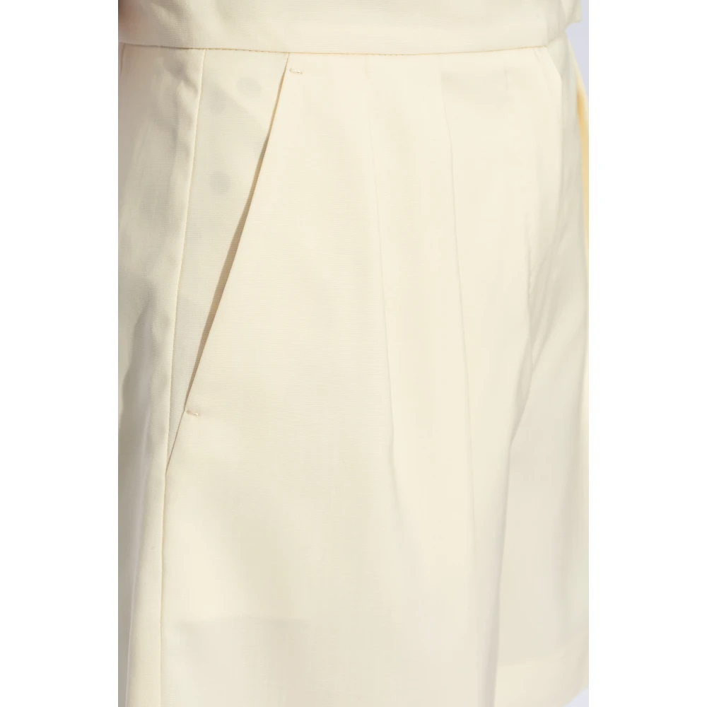 Max Mara Geplooide shorts 'Priamo' Beige Dames