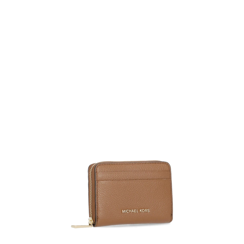 Michael Kors Bruin leren kaarthouder met rits Brown Dames