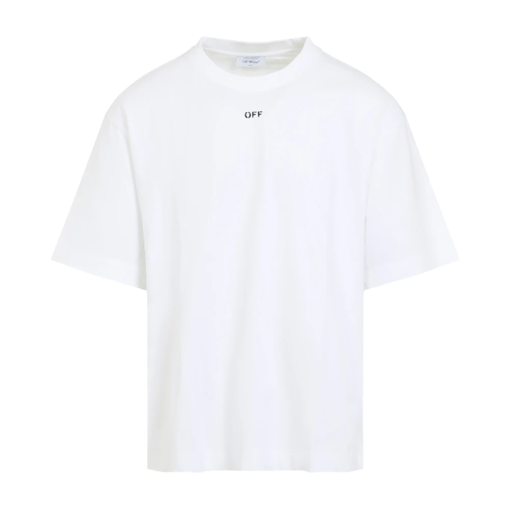 Off White Vit T-shirt Trendig Stil Herrkläder White, Herr