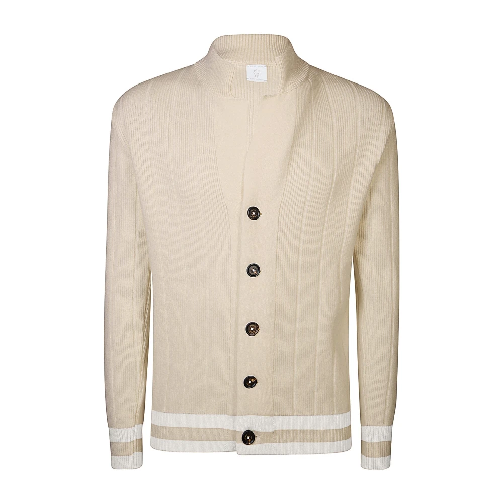 Eleventy Men's Beige Maglia Cardigan Collo In Piedi
