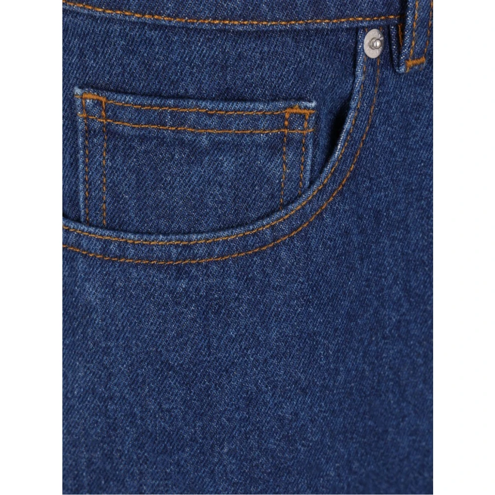 Maison Kitsuné Stone Straight Denim Jeans Blue Heren