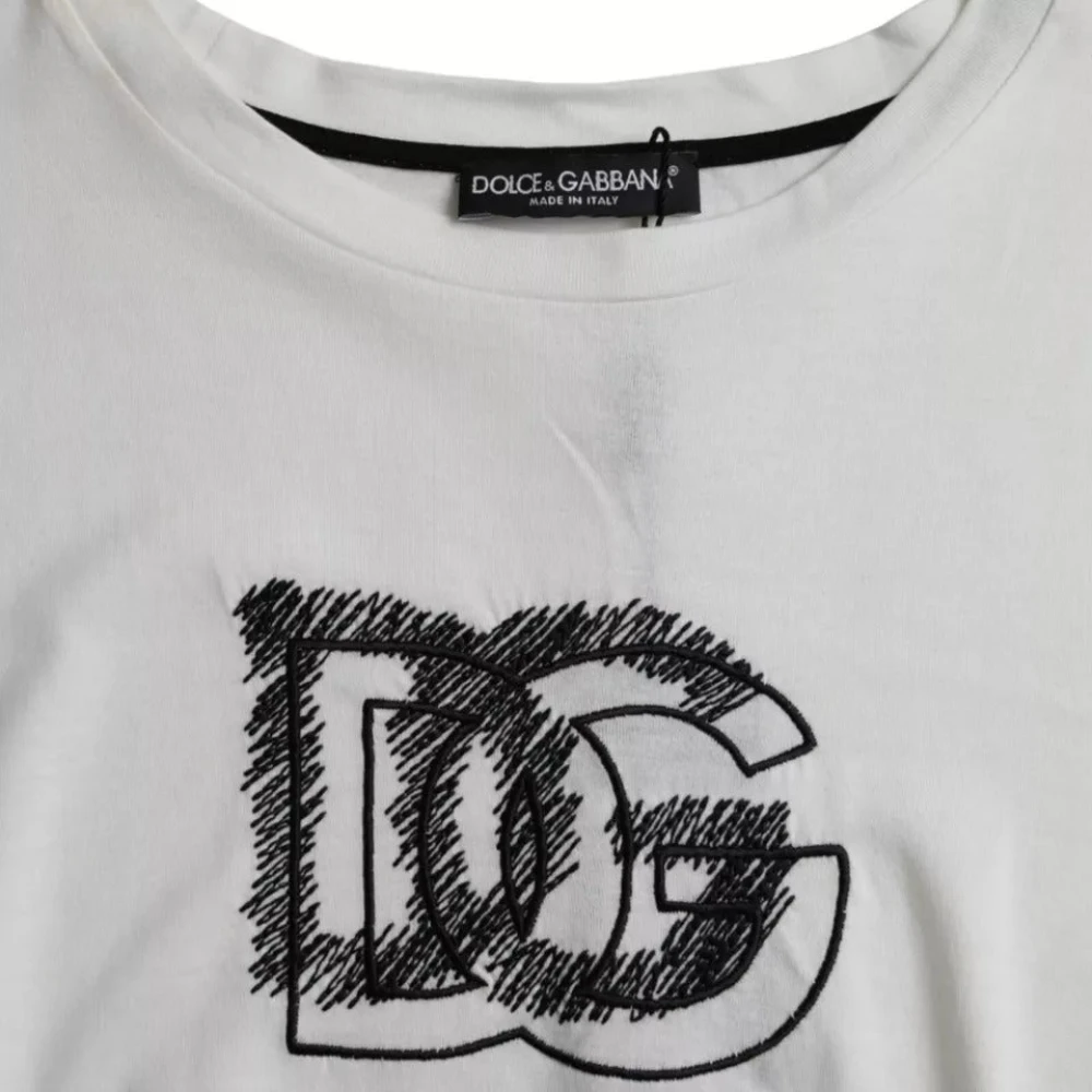 Dolce & Gabbana Wit Logo Ronde Hals T-Shirt White Heren