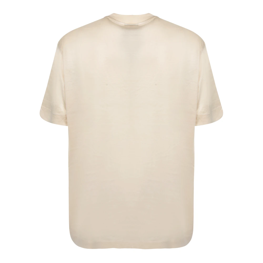 Emporio Armani Minimal Crewneck T-shirt Ivory Grey Logo White Heren
