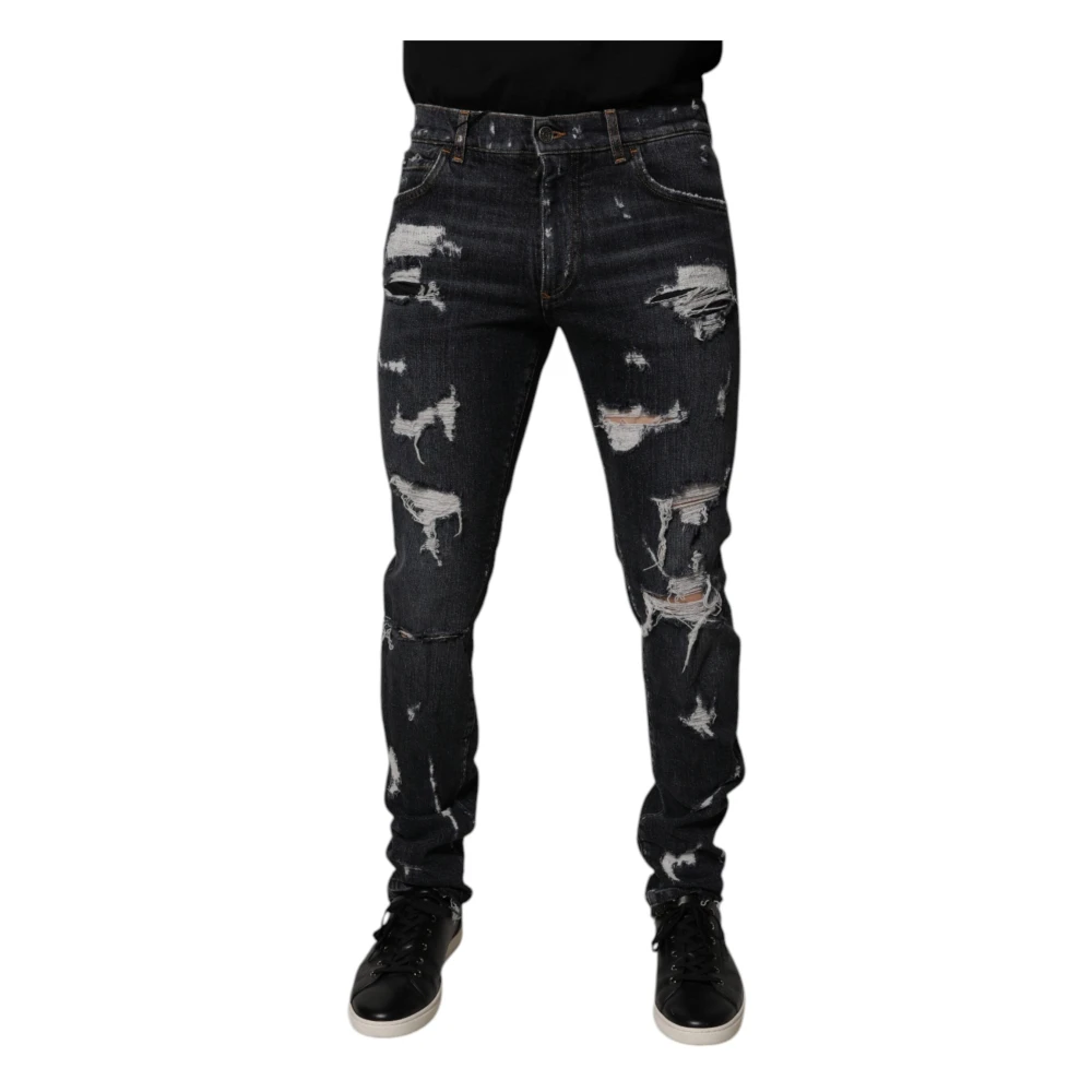 Dolce & Gabbana Homme Noir Jeans, Taille: M Skinny Denim Jeans