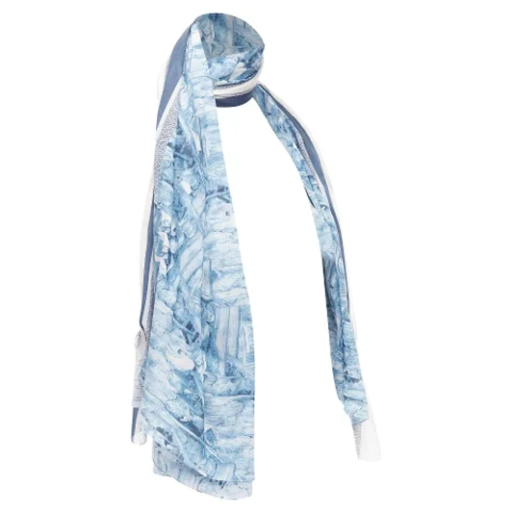 Dior Vintage Pre-owned Cotton scarves Blue Dames