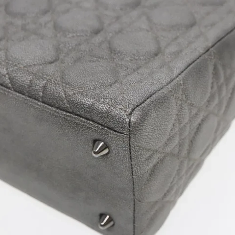 Dior Vintage Pre-owned Leather dior-bags Gray Dames