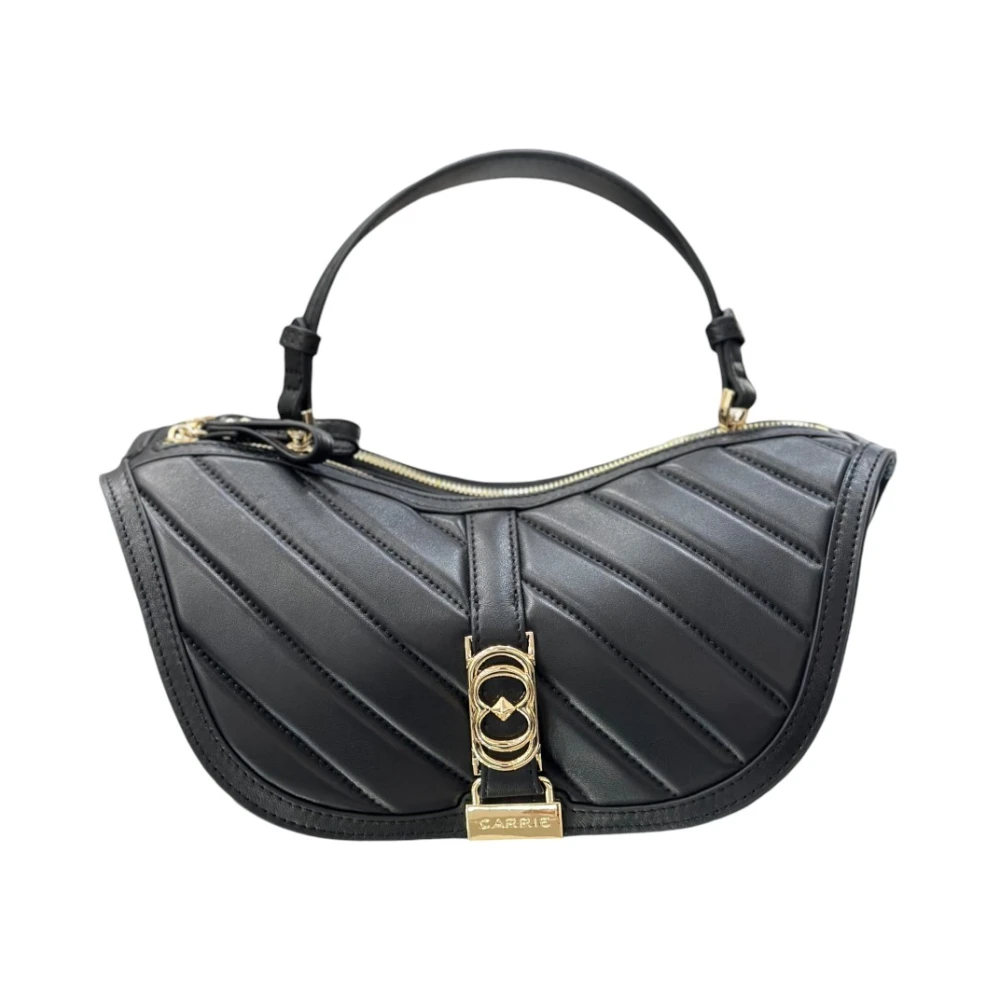 La Carrie Stijlvolle Leren Tas Black Dames