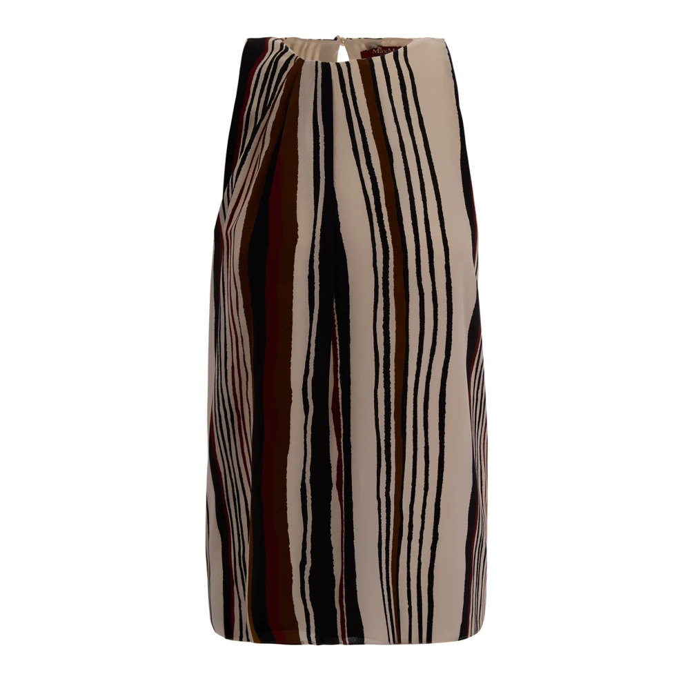 Max Mara Studio Kvinno Multicolor Toppar Dam, 2XS, Ärmlös Topp