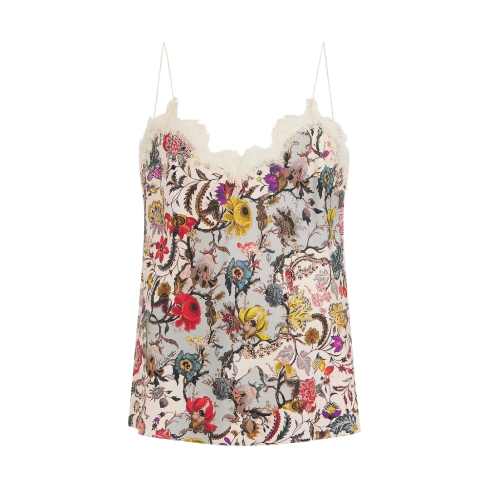 Roberto Cavalli Lace Floral Blouse - Female - Sleeveless Tops - Multicolor - S - Tops