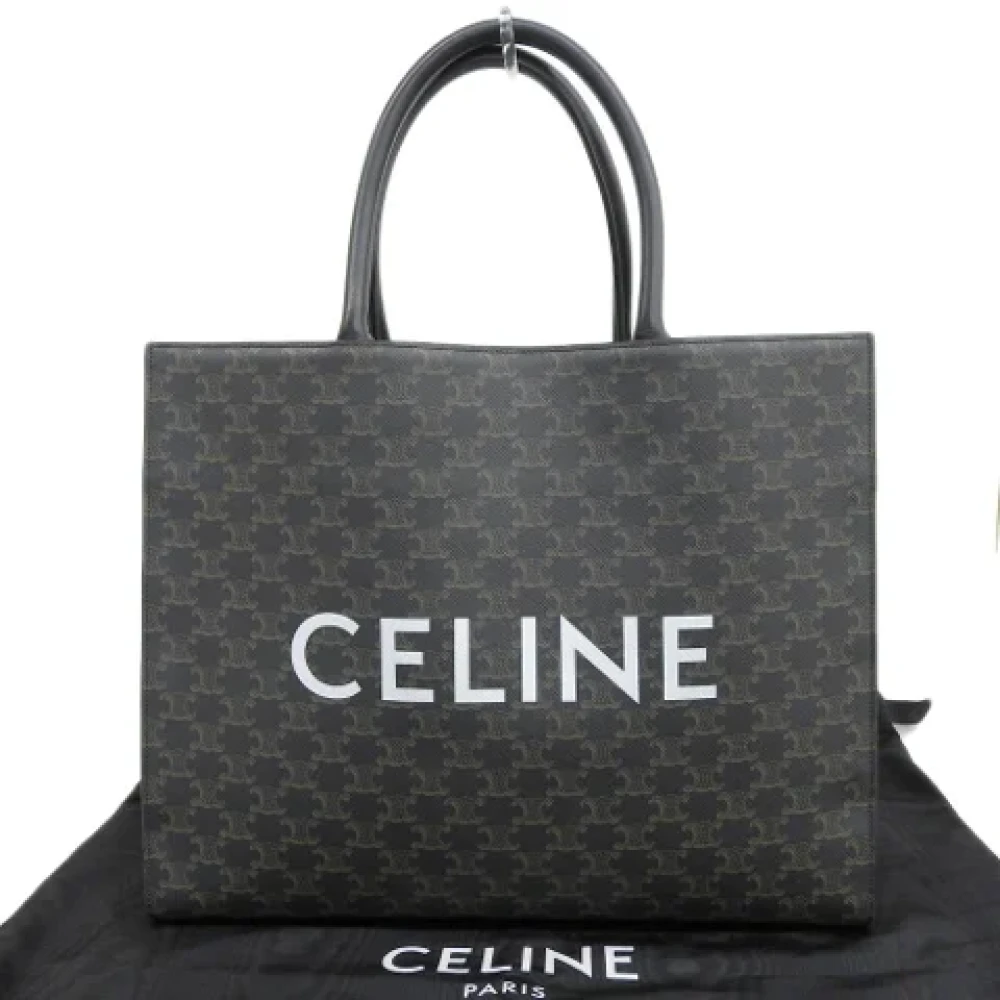 Celine Vintage Tweedehands gecoate canvas tassen Black Dames
