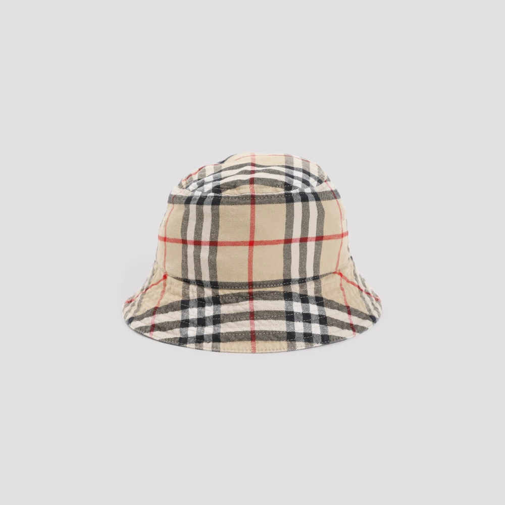 Burberry Archief Beige Check Bucket Hat Beige Dames