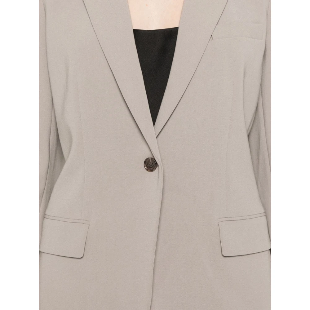 Theory Grijze Jas met Crepe Textuur Details Gray Dames