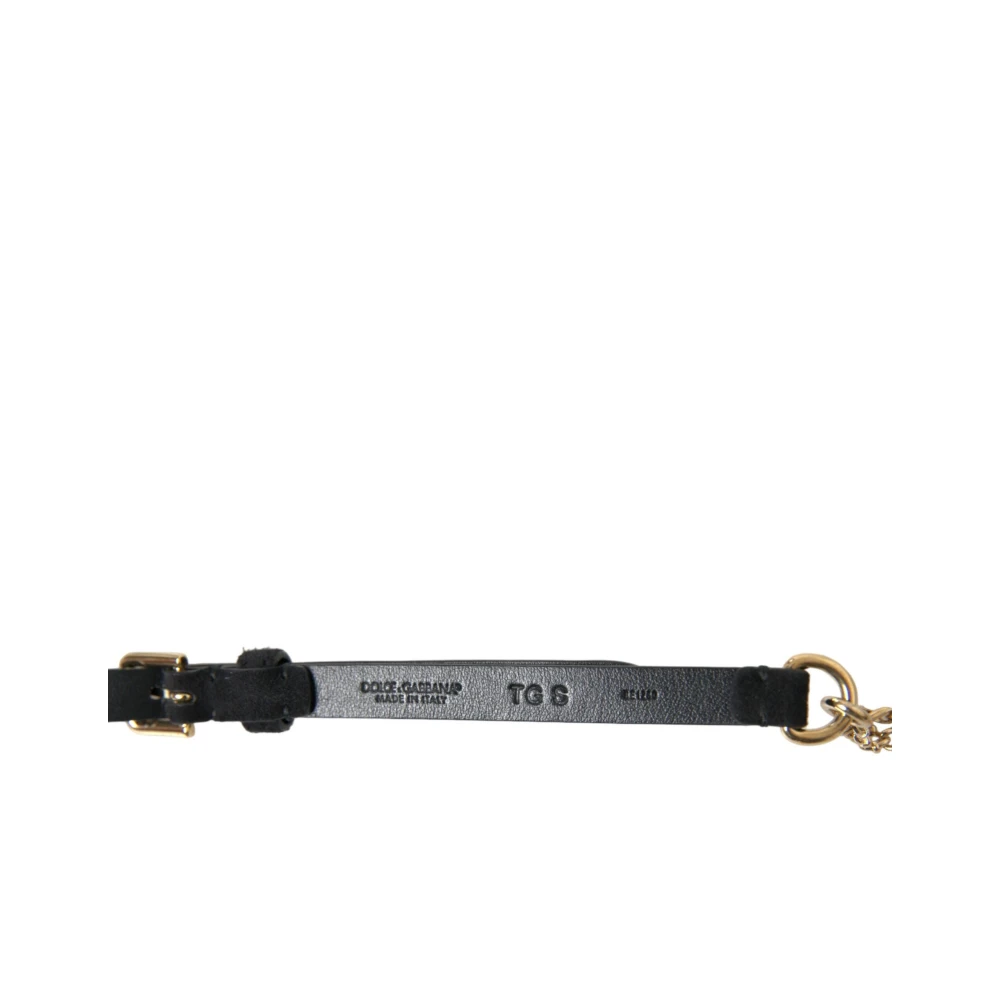 Dolce & Gabbana Kristal Bounce Leren Riem Black Dames