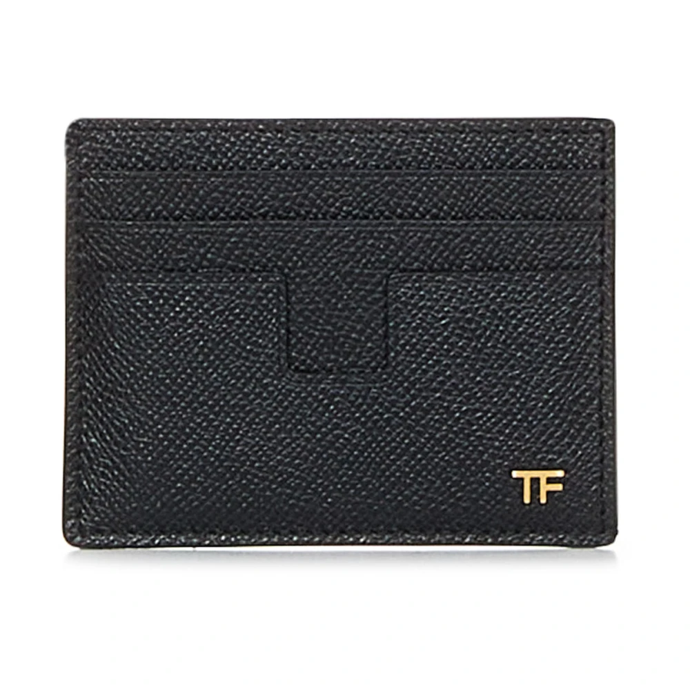 Tom Ford Men's Black Wallets & Cardholders, One Size, Small Grain Leather Cardholder