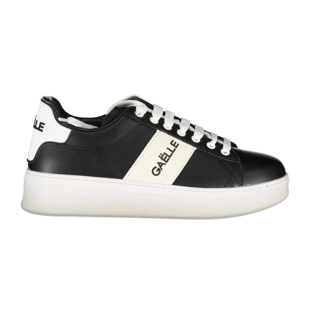 Gaëlle Paris Men's Black Sneakers, 9 Uk, Sporty Lace-Up Trainers With Contrast Details