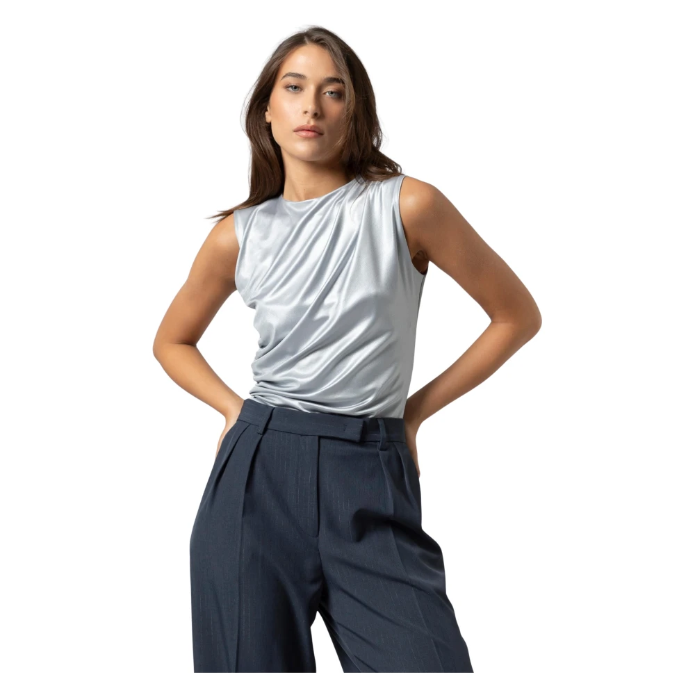 Kocca Women's Gray Party Wide-Shoulder Vest Top - Sleeveless Tops - Xs - Tops