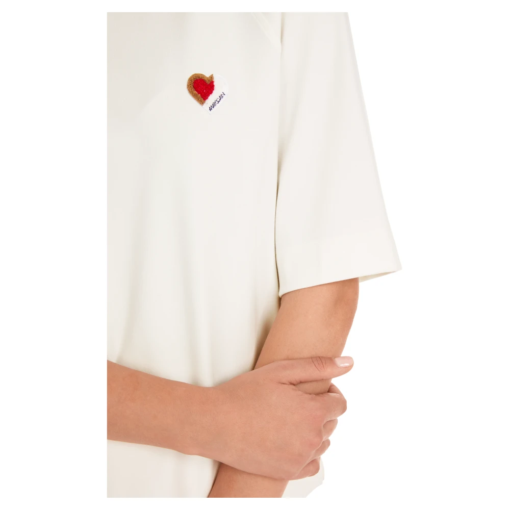 Marc Cain Gestreept Cropped T-shirt White Dames
