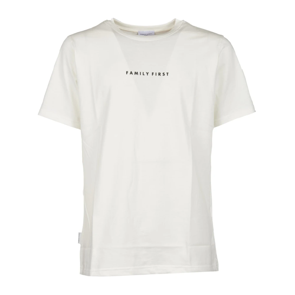 Family First Zwart Wit Logo Print T-Shirt White Heren