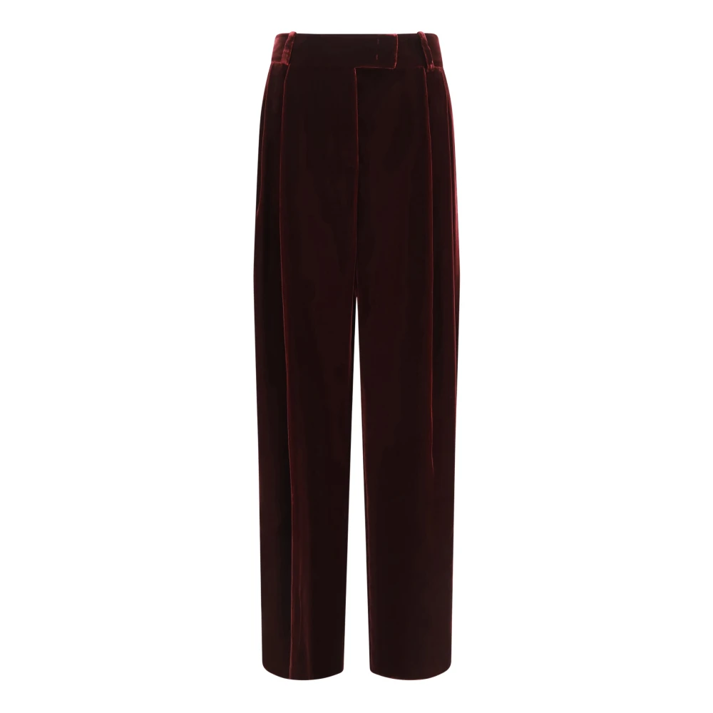 Giorgio Armani Uomo Rosso - Pantaloni A Gamba Larga Con Doppia Pinces - Trousers - S
