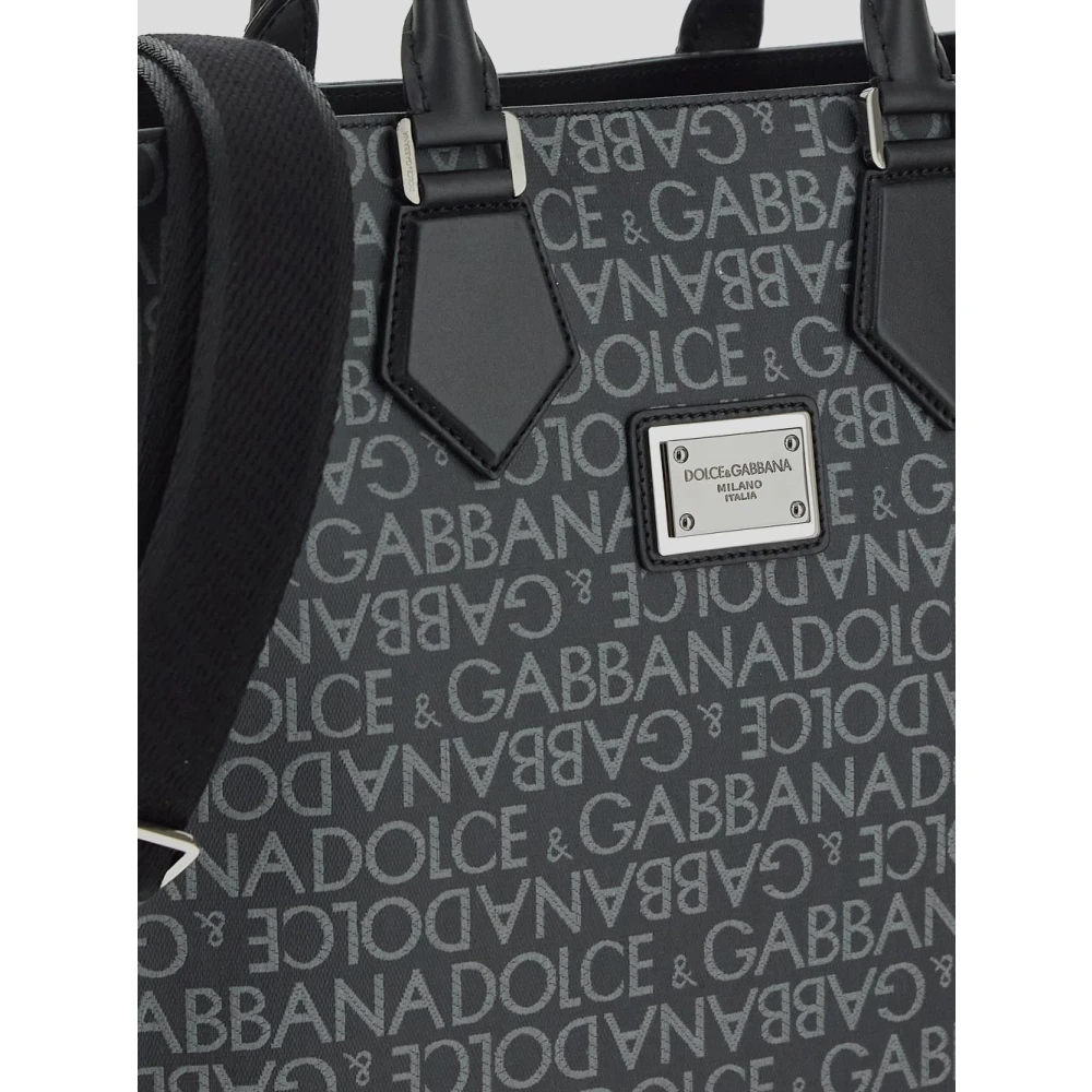 Dolce & Gabbana Canvas Winkel Tas Black Heren