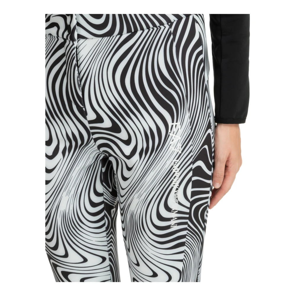 Emporio Armani EA7 Abstract Multicolor Ski Broek White Dames