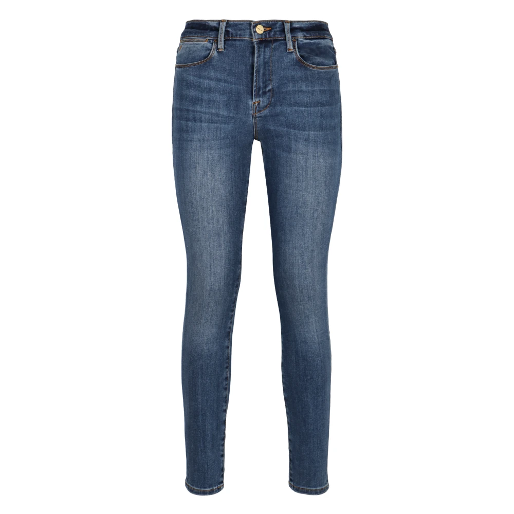 Frame Skinny Jeans met Contrasterende Kleurstiksels Blue Dames