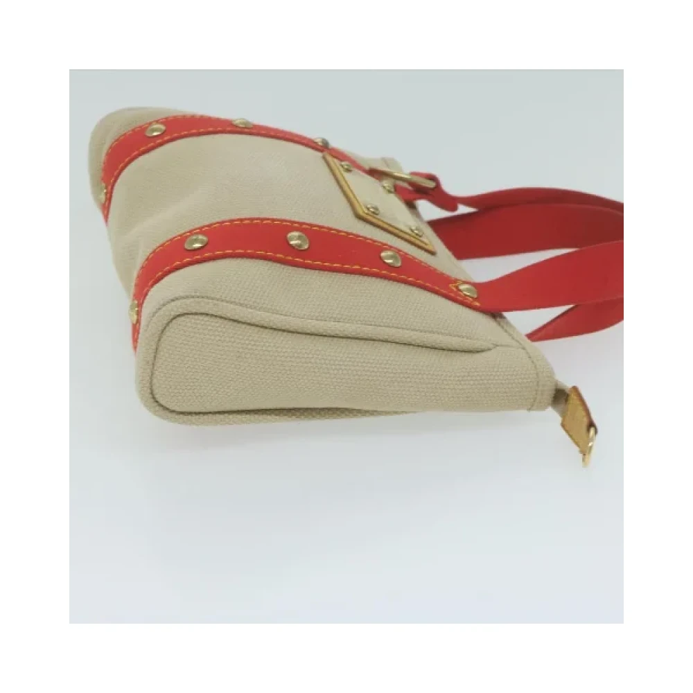 Louis Vuitton Vintage Pre-owned Cotton handbags Beige Dames