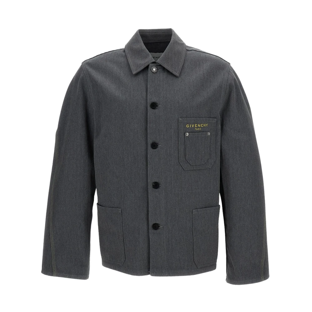Givenchy Men's Gray Light Jackets, M, Giacca Modello Over