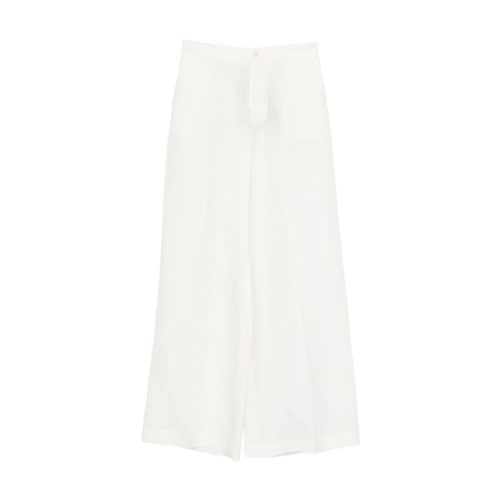 Twinset Women's White Wide Trousers, L, Wide Trousers