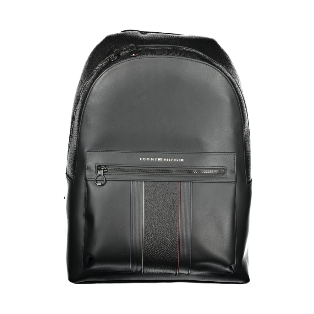 Tommy Hilfiger Men's Black Backpacks, One Size, Polyester Backpack Stylish Design