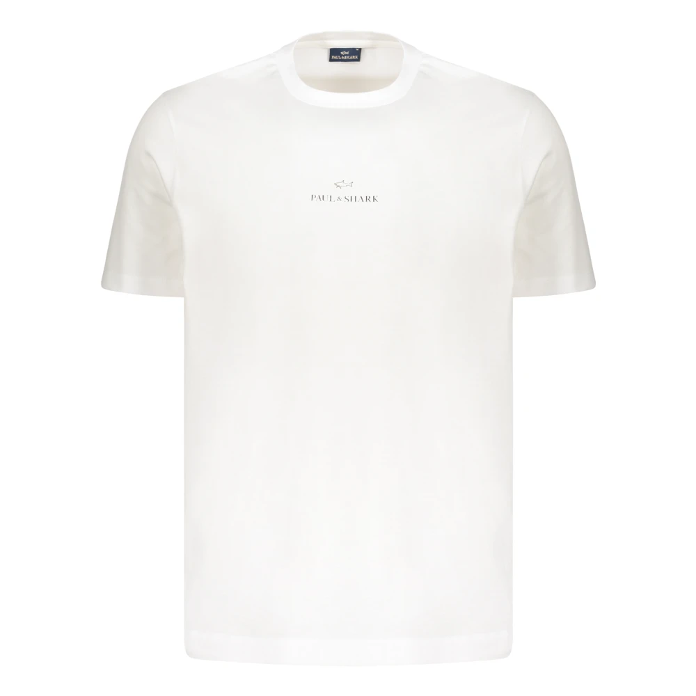 PAUL & SHARK Logo Detail Katoenen T-shirt White Heren
