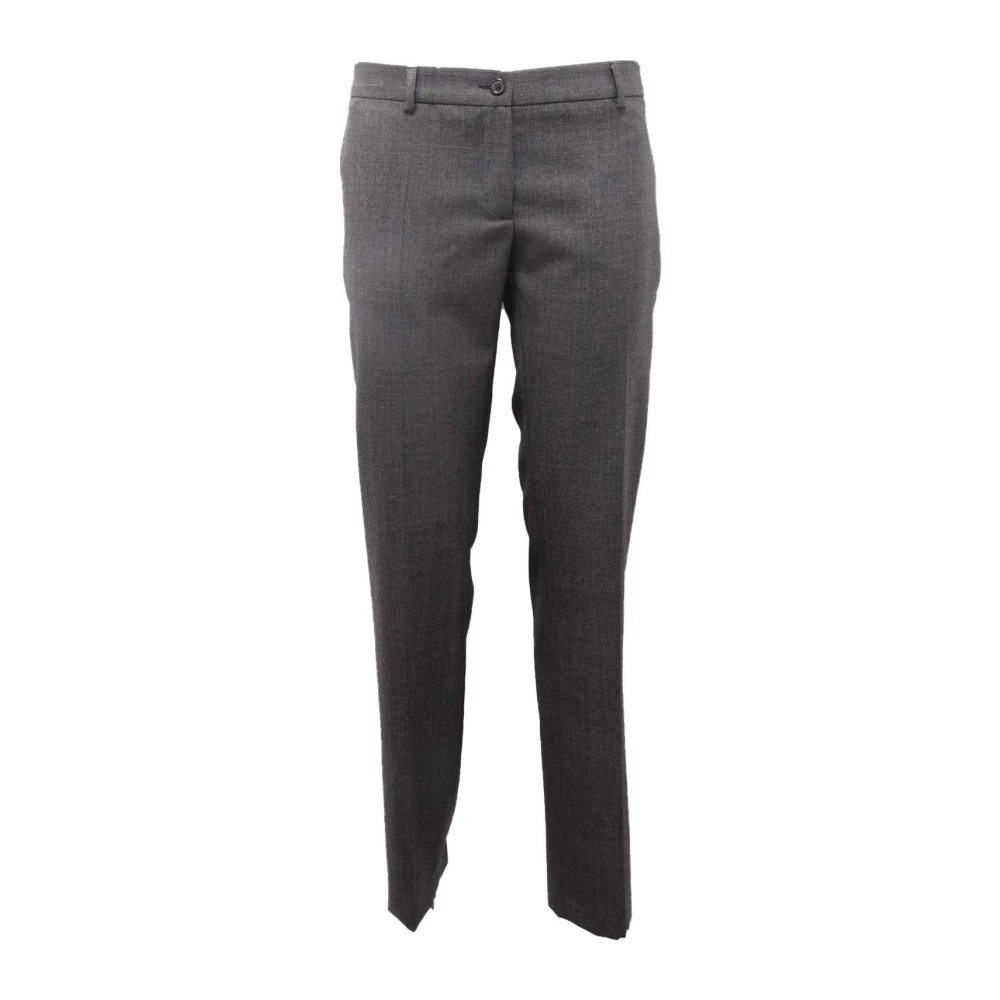 Mauro Grifoni Gray Wool Trousers Made In Italy - Female - Slim-Fit Trousers - L - Trousers