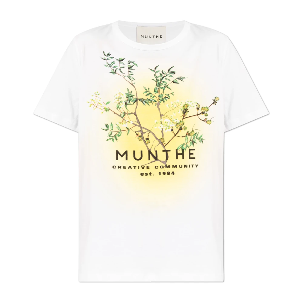 Munthe Bedrukt T-shirt White Dames